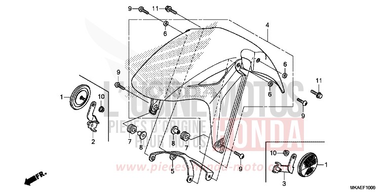 FRONT FENDER for NC750D MAT ALPHA SILVER METALLIC (NHB73) from 2016