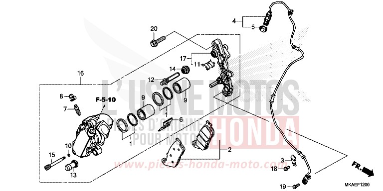 FRONT BRAKE CALIPER for NC750D MAT MAJESTIC SILVER METALLIC (NHB70) from 2016