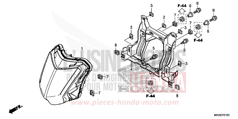 HEADLIGHT (LED) for NC750D MAT BULLET SILVER (NH389) from 2016