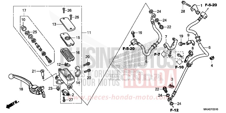 FRONT BRAKE MASTER CYLINDER for NC750D MAT BULLET SILVER (NH389) from 2016