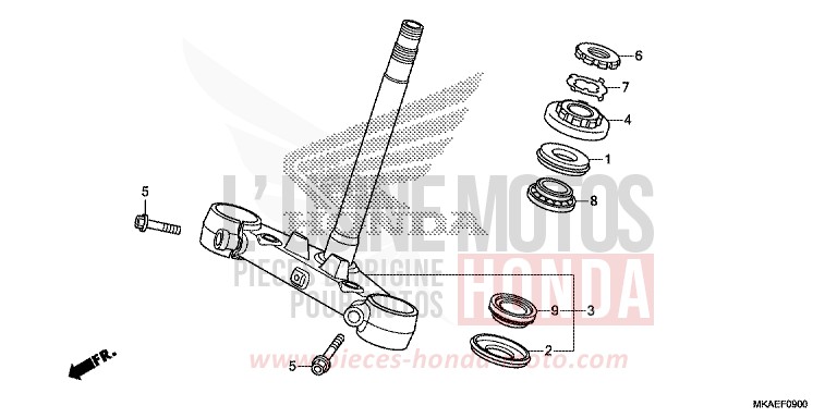 STEERING STEM for NC750D MAT BULLET SILVER (NH389) from 2016