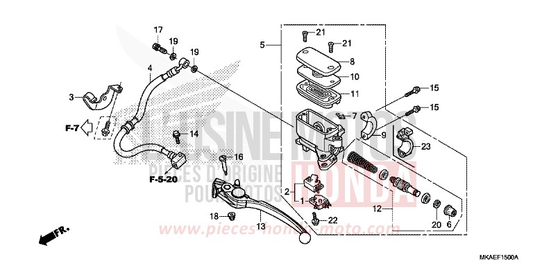 REAR BRAKE MASTER CYLINDER for NC750D MAT BULLET SILVER (NH389) from 2016