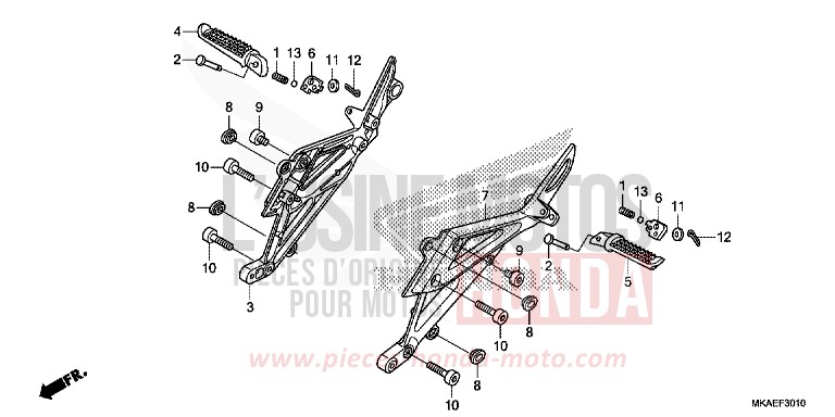 PILLION STEP for NC750D MAT GUNPOWDER BLACK METALLIC (NH436) from 2016