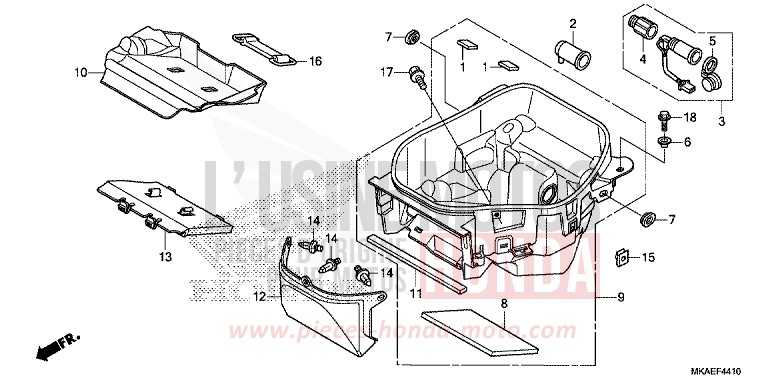 LUGGAGE BOX for NC750D MAT ALPHA SILVER METALLIC (NHB73) from 2017