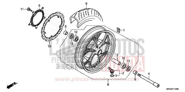 FRONT WHEEL for NC750D MAT MAJESTIC SILVER METALLIC (NHB70) from 2017