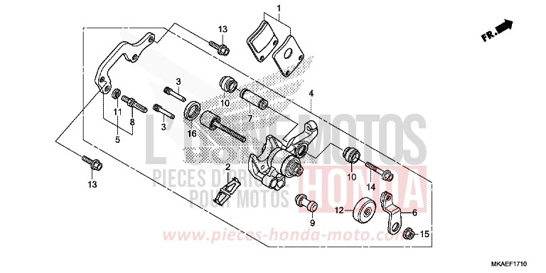 PARKING BRAKE CALIPER for NC750D MAT MAJESTIC SILVER METALLIC (NHB70) from 2017