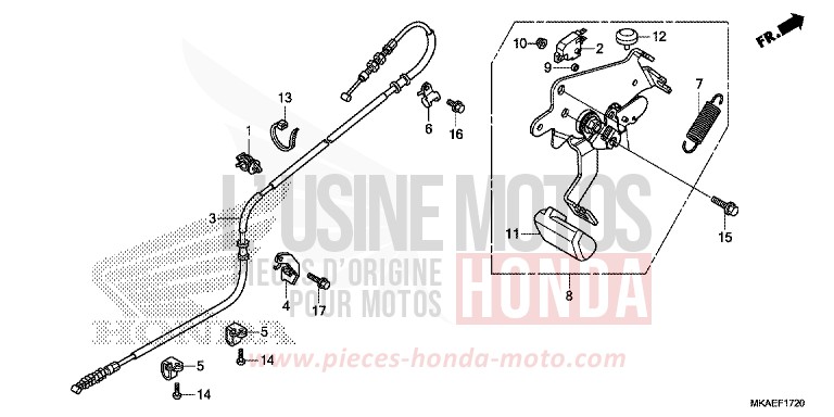 PARKING BRAKE LEVER for NC750D MAT MAJESTIC SILVER METALLIC (NHB70) from 2017