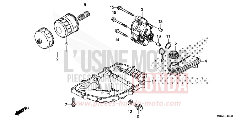 OIL PAN/OIL PUMP for NC750D CANDY PROMINENCE RED (R342) from 2017