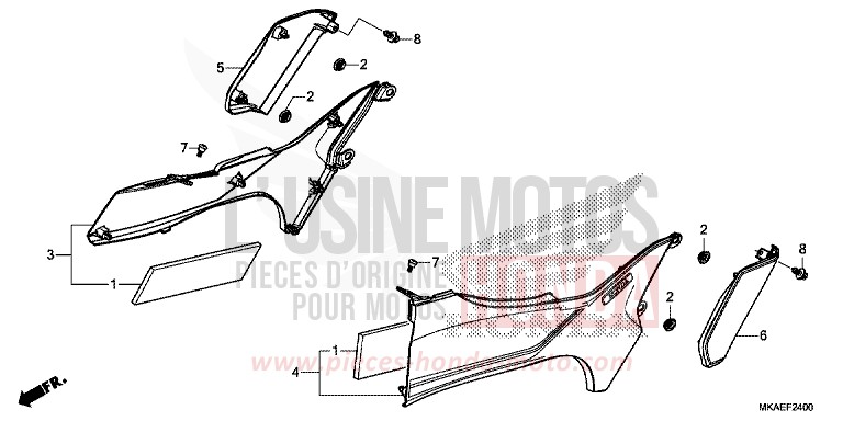 PANNELLO LATERALE per NC750D CANDY PROMINENCE RED (R342) del 2017