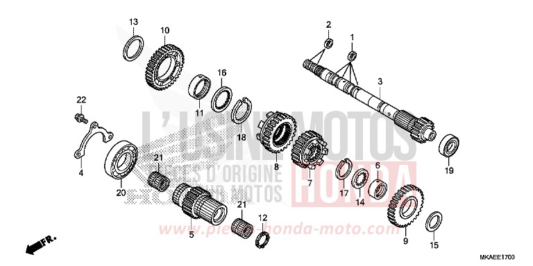 TRANSMISSION (MAINSHAFT) for NC750D PEARL GLARE WHITE (NHB53) from 2017