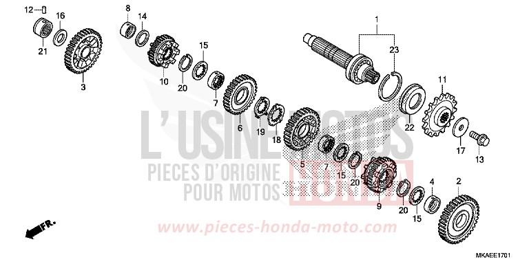 TRANSMISSION (COUNTERSHAFT) for NC750D MAT ALPHA SILVER METALLIC (NHB73) from 2018