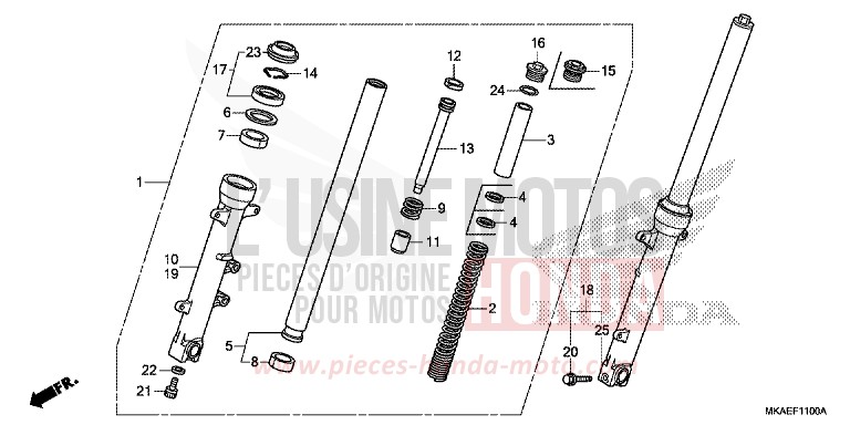 FRONT FORK for NC750D MAT ALPHA SILVER METALLIC (NHB73) from 2018