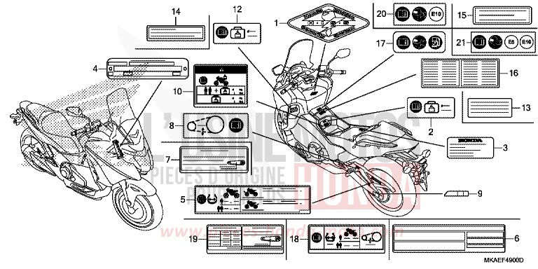 CAUTION LABEL for NC750D MAT MAJESTIC SILVER METALLIC (NHB70) from 2018