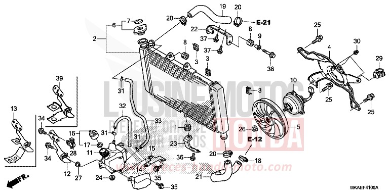 RADIATOR for NC750D MAT GUNPOWDER BLACK METALLIC (NH436) from 2018