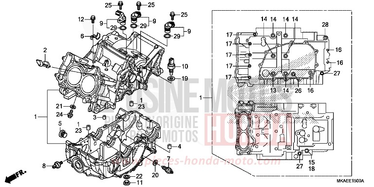 CRANKCASE for NC750D MAT BALLISTIC BLACK METALLIC (NHA86) from 2019