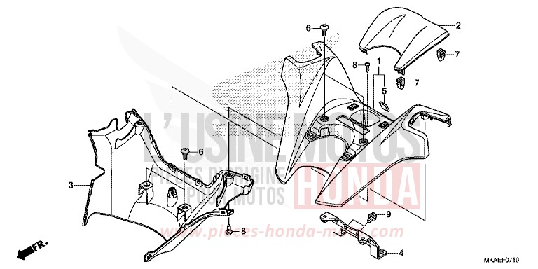 HANDLE COVER for NC750D MAT BALLISTIC BLACK METALLIC (NHA86) from 2019