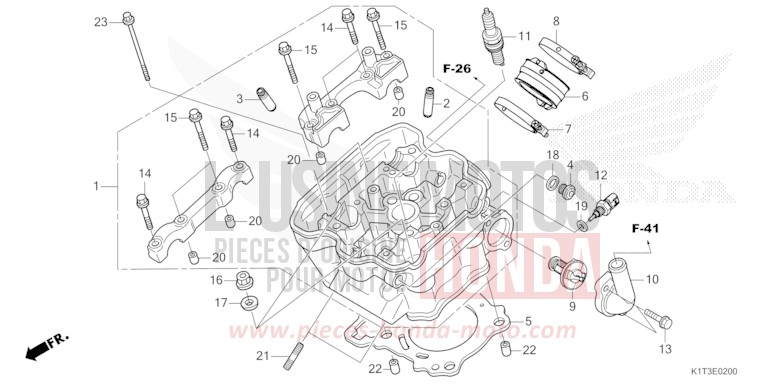 TESTATA per CRF300LA EXTREME RED (R292) del 2021