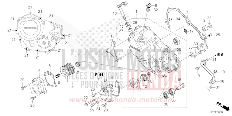 RIGHT CRANKCASE COVER for CRF300LRA EXTREME RED (R292) from 2021