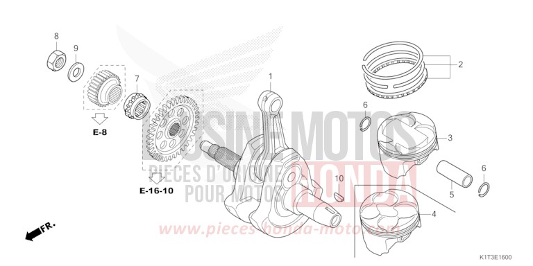 CRANKSHAFT/PISTON for CRF300LRA EXTREME RED (R292) from 2021