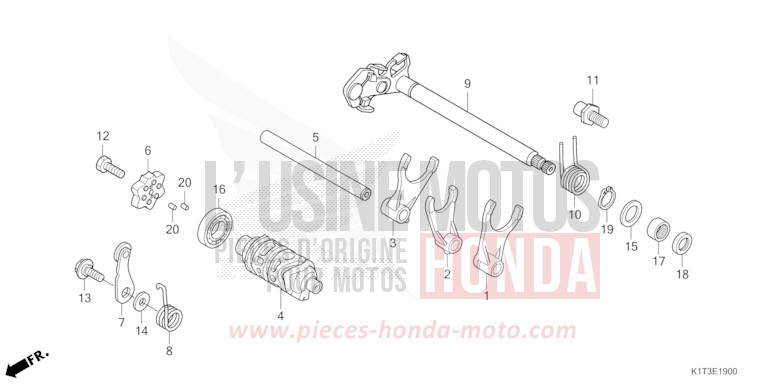 GEARSHIFT DRUM for CRF300LRA EXTREME RED (R292) from 2021