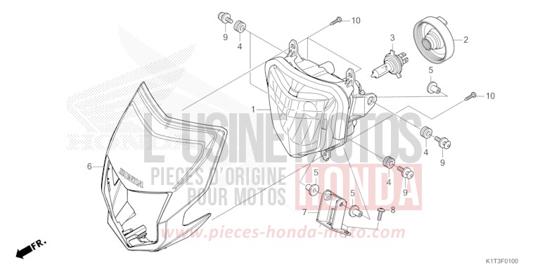 PROJECTEUR (CRF300LA-ED) for CRF300LA EXTREME RED (R292) from 2021