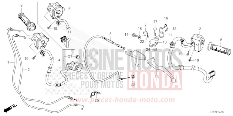 HANDLE LEVER/SWITCH/CABLE for CRF300LRA EXTREME RED (R292) from 2021