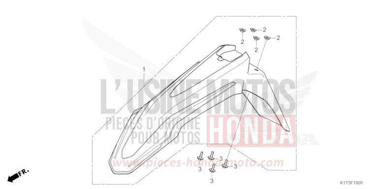 FRONT FENDER for CRF300LRA EXTREME RED (R292) from 2021