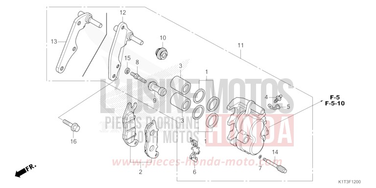 FRONT BRAKE CALIPER for CRF300LA EXTREME RED (R292) from 2021