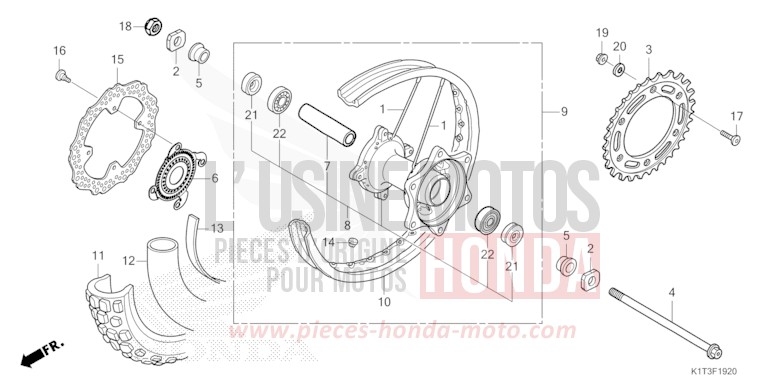 REAR WHEEL for CRF300LRA EXTREME RED (R292) from 2021