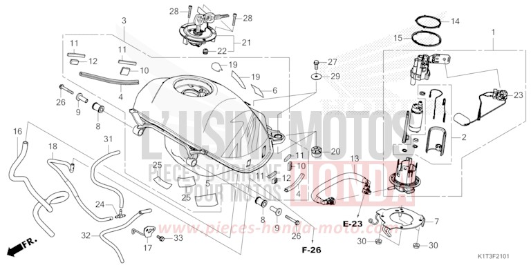 FUEL TANK (CRF250LR/LRA,CRF300LR/LRA) for CRF300LRA EXTREME RED (R292) from 2021