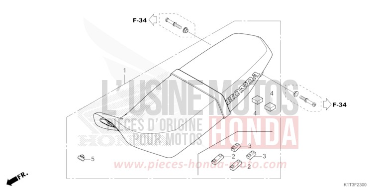 SEAT for CRF300LA EXTREME RED (R292) from 2021