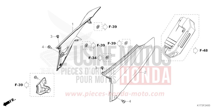 SIDE COVER for CRF300LRA EXTREME RED (R292) from 2021