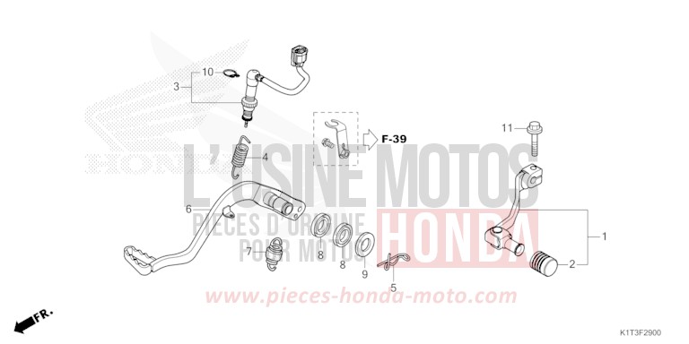 PEDAL for CRF300LRA EXTREME RED (R292) from 2021
