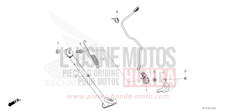 SIDE STAND for CRF300LRA EXTREME RED (R292) from 2021