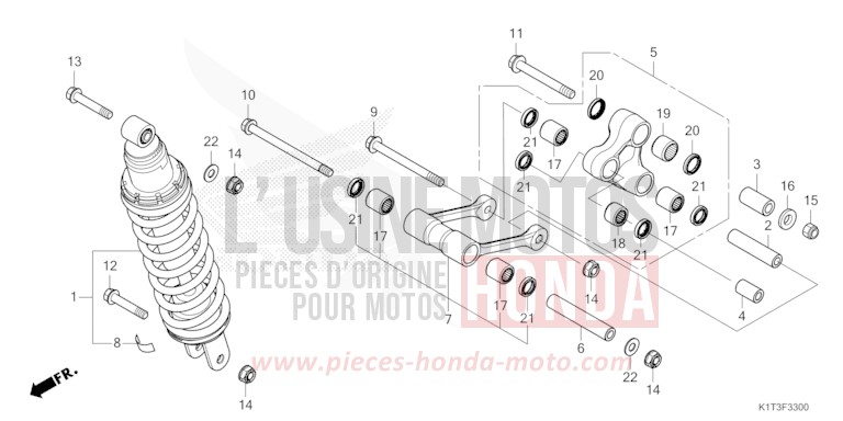 REAR CUSHION for CRF300LRA EXTREME RED (R292) from 2021