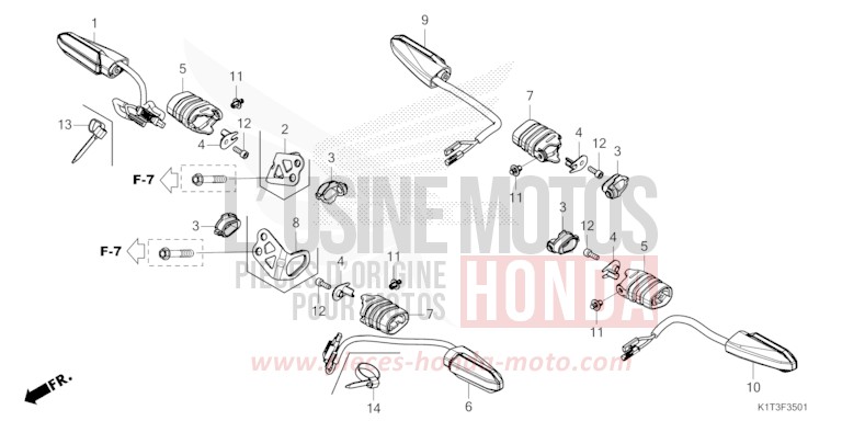 WINKER (EXCEPT CRF300LA-ED) for CRF300LRA EXTREME RED (R292) from 2021