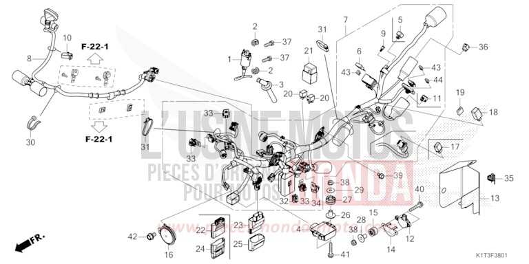 WIRE HARNESS (CRF250LR/LRA,CRF300LR/LRA) for CRF300LRA EXTREME RED (R292) from 2021
