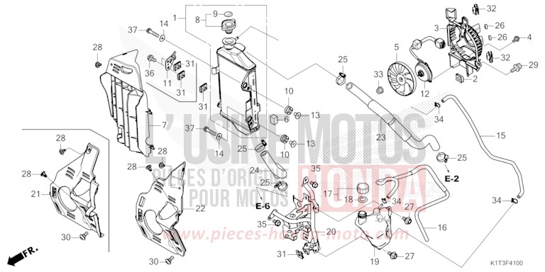 RADIATOR for CRF300LA EXTREME RED (R292) from 2021