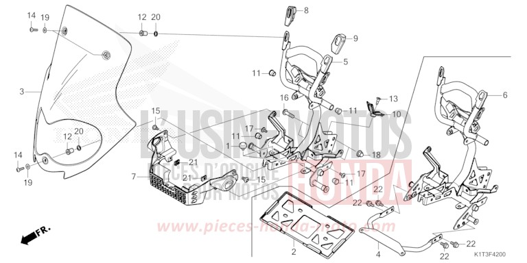 WINDSCREEN for CRF300LRA EXTREME RED (R292) from 2021