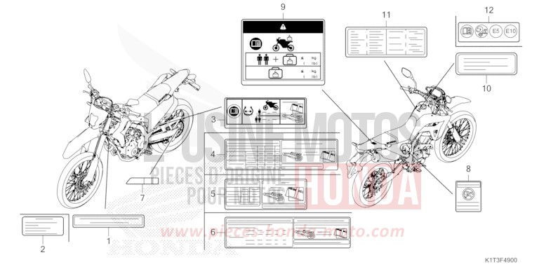 CAUTION LABEL (CRF300L/LA) for CRF300LA EXTREME RED (R292) from 2021