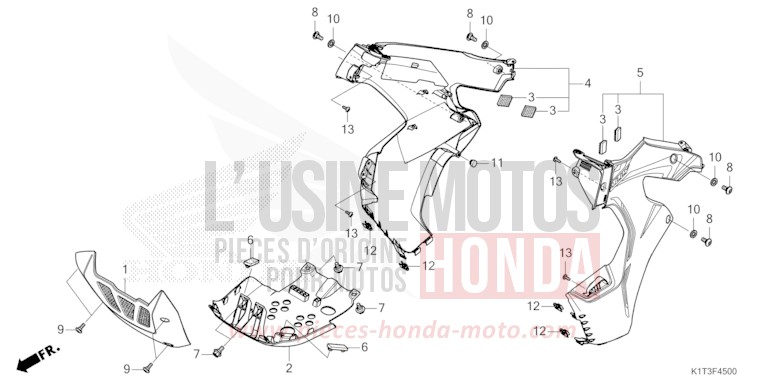 MIDDLE COWL for CRF300LRA EXTREME RED (R292) from 2021