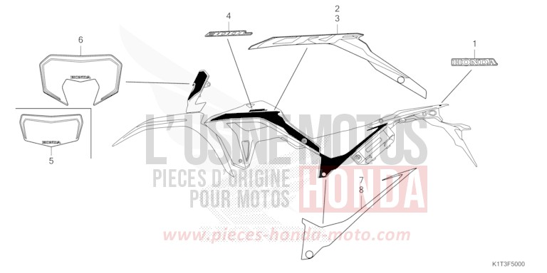 MARK/STRIPE (CRF300L/LA) for CRF300LA EXTREME RED (R292) from 2021