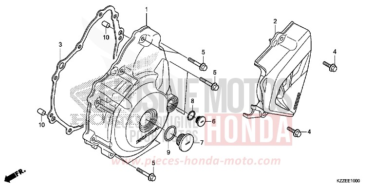 LEFT CRANKCASE COVER for CRF250RLA NOIR (NH1) from 2018