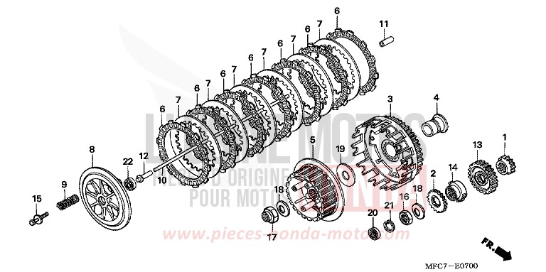 CLUTCH for FMX650 NOIR (NH1) from 2005