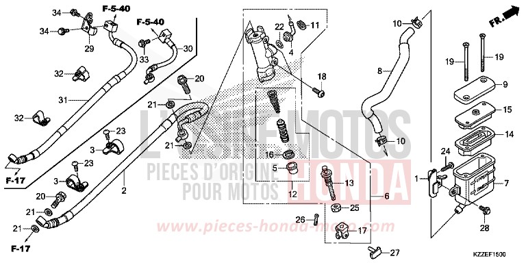 REAR BRAKE MASTER CYLINDER for CRF250RLA NOIR (NH1) from 2018