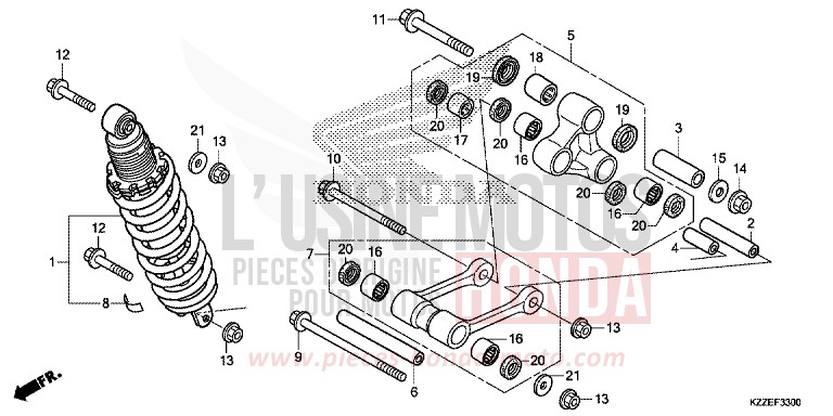 REAR CUSHION for CRF250RLA NOIR (NH1) from 2018