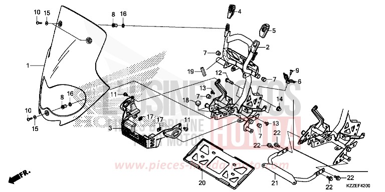 WINDSCREEN for CRF250RLA NOIR (NH1) from 2018