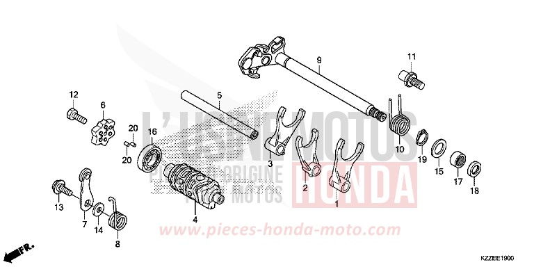 GEARSHIFT DRUM for CRF250RLA EXTREME RED (R292) from 2018