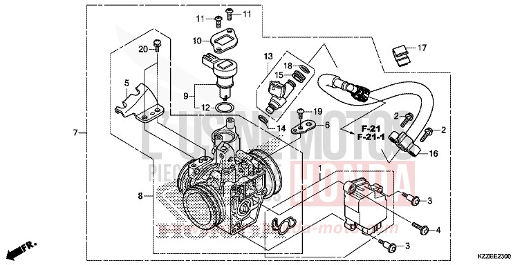 THROTTLE BODY for CRF250RLA EXTREME RED (R292) from 2018