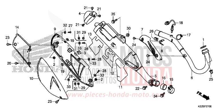 EXHAUST MUFFLER for CRF250RLA EXTREME RED (R292) from 2018